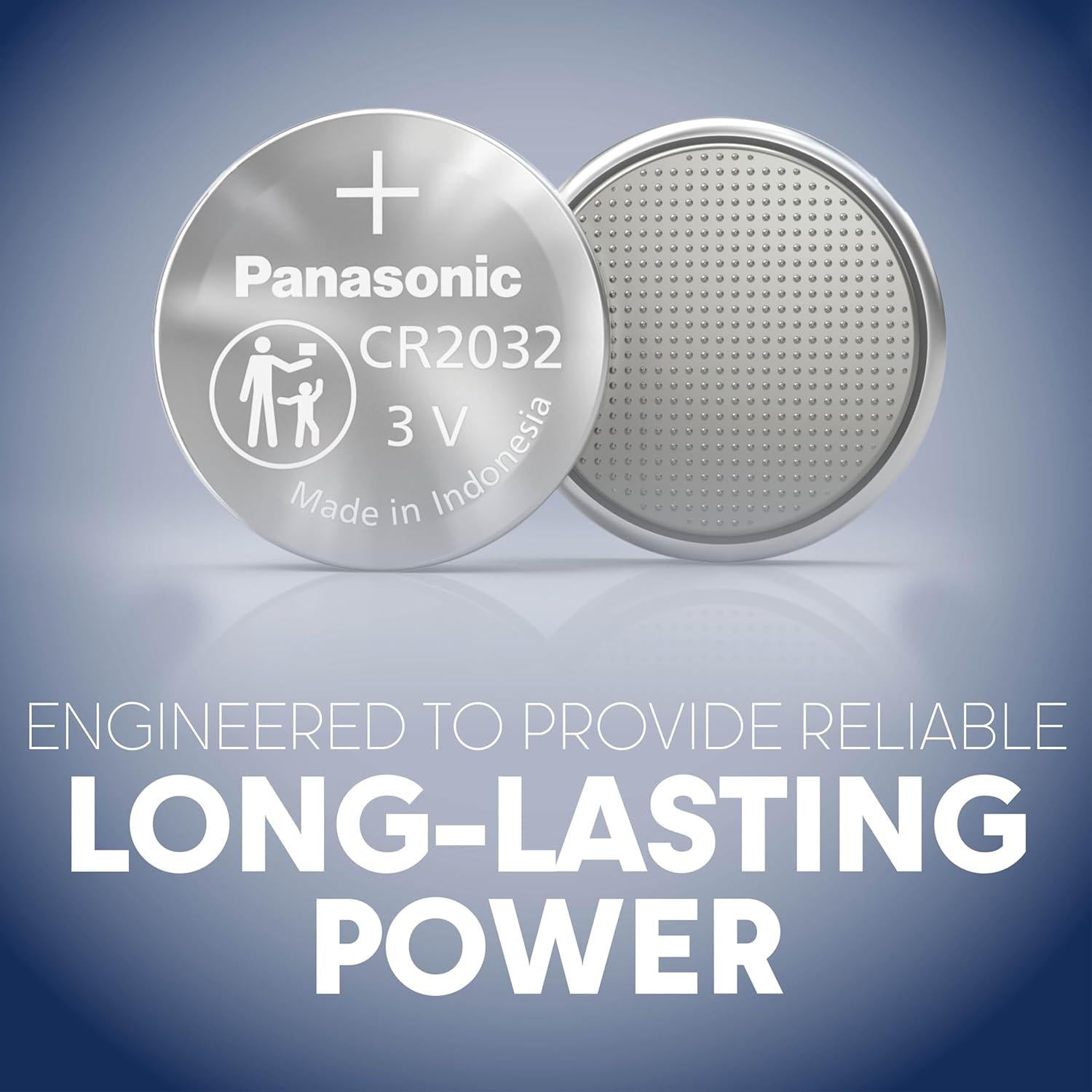 Panasonic CR2032 Button Cell Battery for Key Fobs, Watches and More - Pack of 2, 4, 6 or 10 - Remote, Electronic Accessories Compact