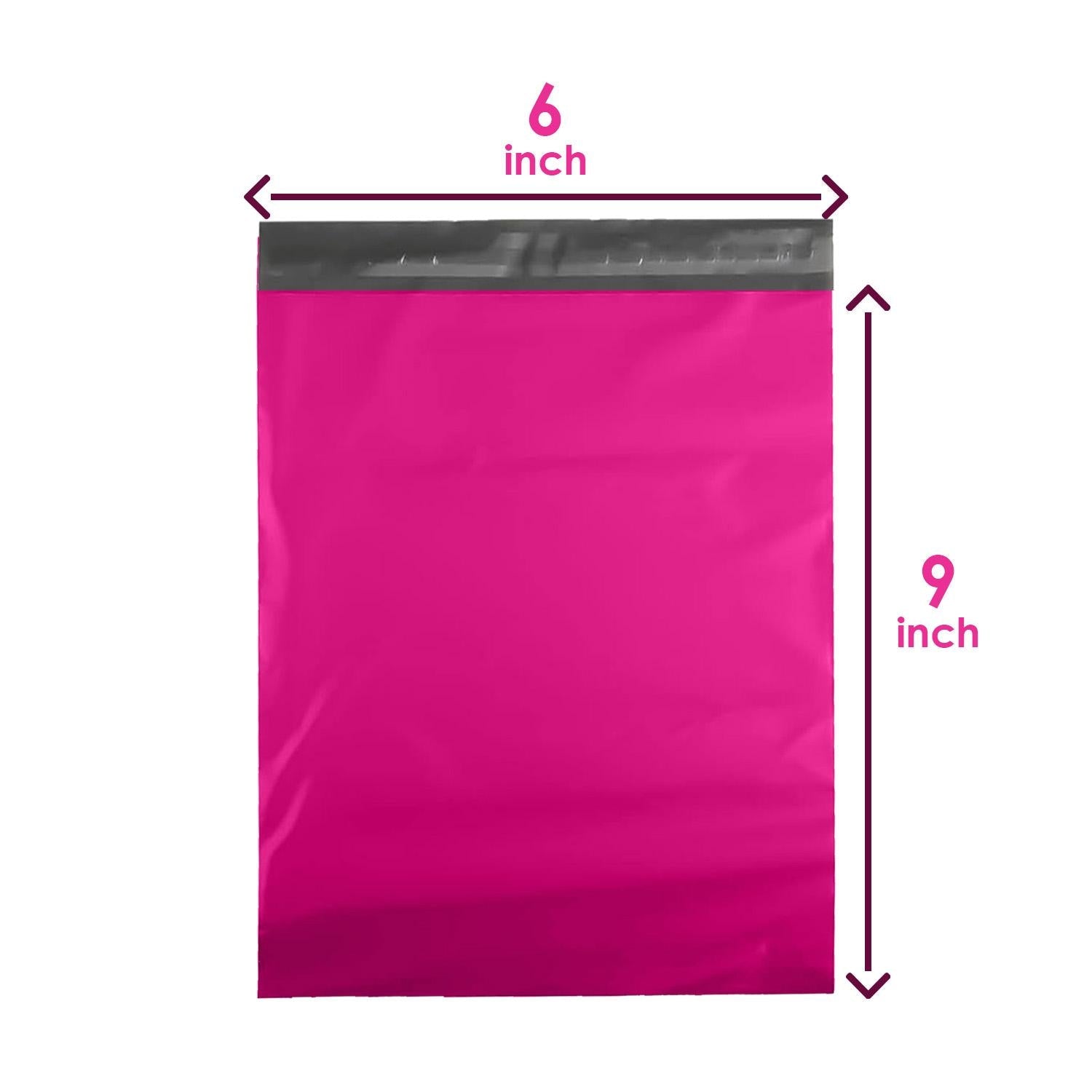 iSOUL Hot Pink Poly Mailing Bags (6" x 9") - Durable Postage and Shipping Envelopes - Available in Packs of 50 to 1000 delivery bags postage bags postbag mailing bag selfseal mailbags