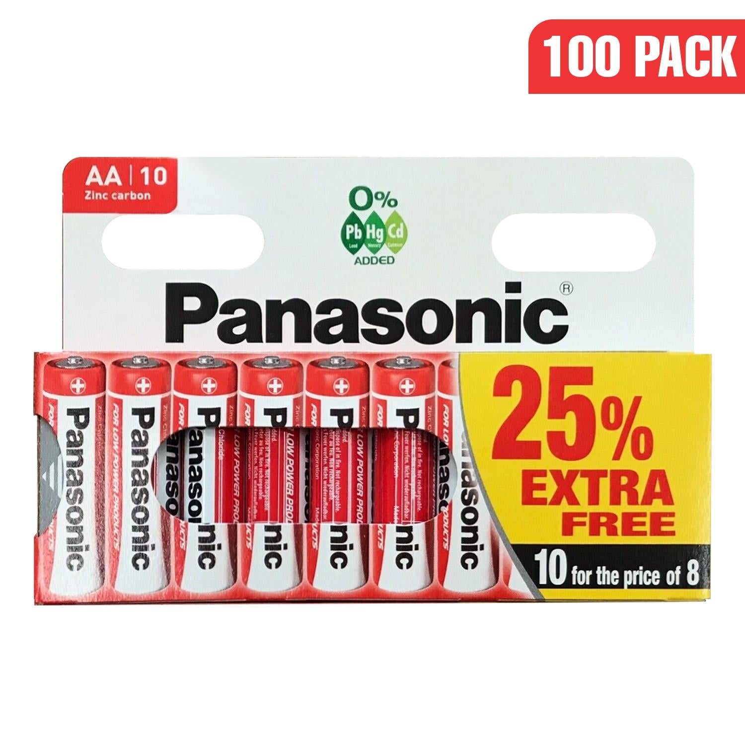 Panasonic AA Zinc Carbon Batteries - New R6 1.5V