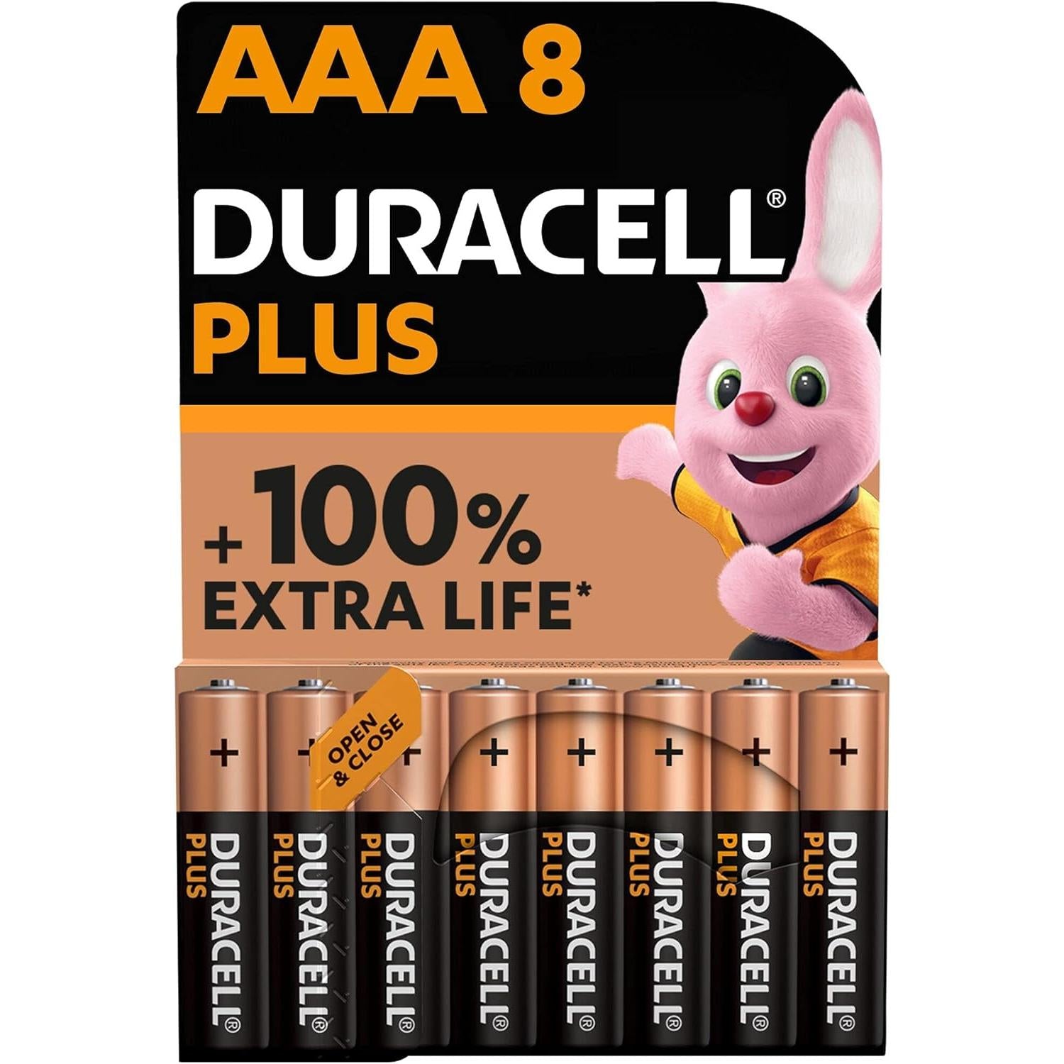 Duracell Plus AAA Alkaline Batteries (8 Pack) - Long-Lasting Power for Remote Controls, Clocks, and More - Wireless, Accessories Cameras Devices