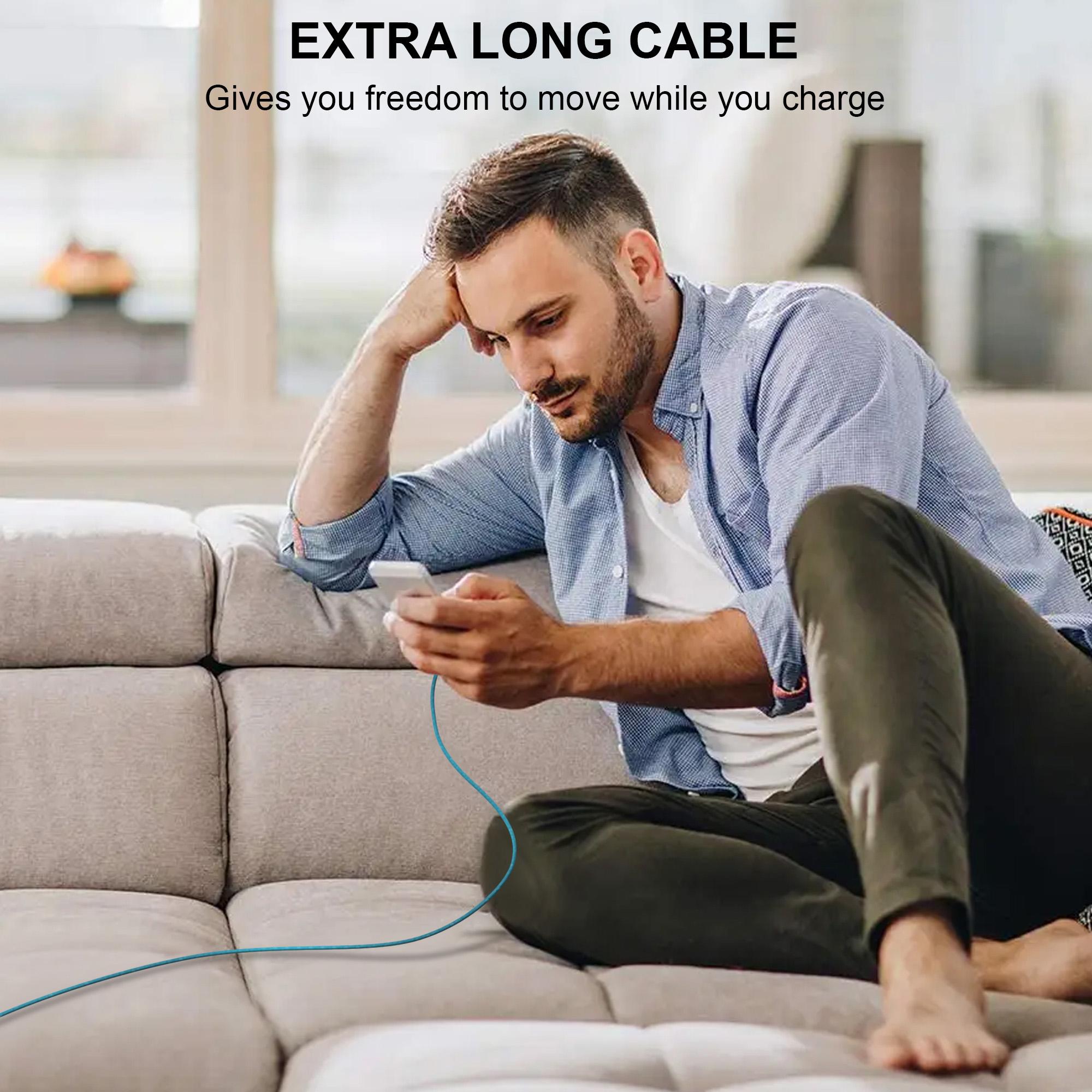 10FT iPhone Long Charging Cable – Durable Braided Data Cable for Fast Charging, Compatible with iPhone 14/13/12/11 Pro/XS MAX/XR/XS/X/8/7 Plus/6S/6/SE/iPad/Mini Device Lightning Charger iphone  charging usb  cable