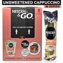 NESCAFE GOLD CAPPUCCINO UNSWEETENED TASTE HOT CHOCOLATE WHITE 8 16 COFFEE CUPS