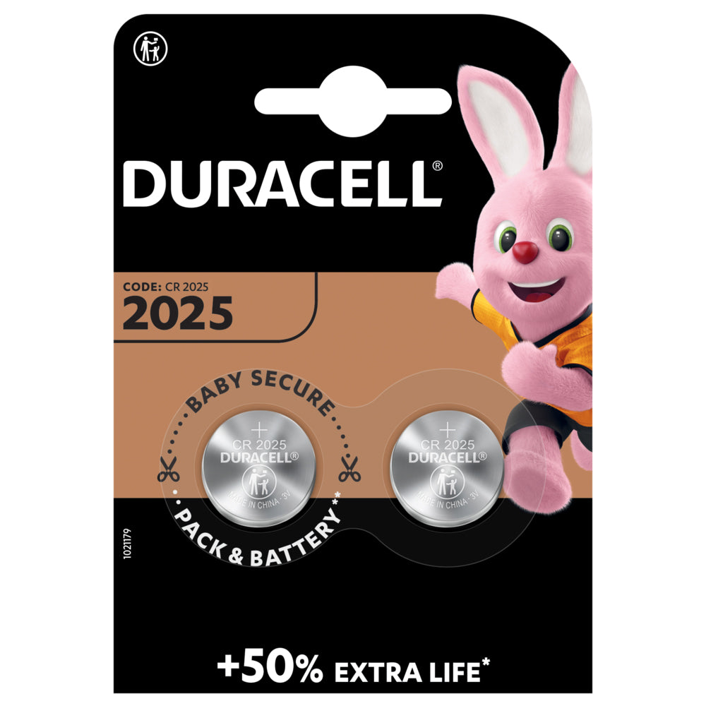 Duracell CR2025 Lithium Coin Battery | 3V 2 Pack