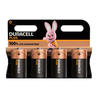 Duracell Plus Power D Size Alkaline Batteries | 4 Pack