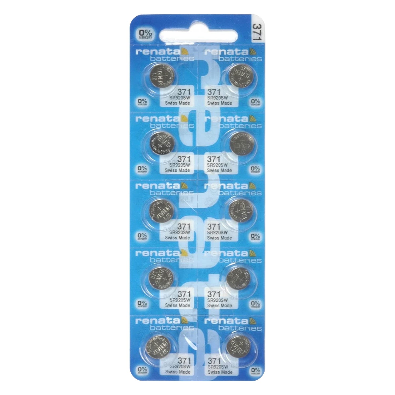 Renata 371 Watch Battery 1.55 V Swiss Made | 10 Pack