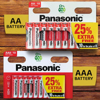 Panasonic Zinc Carbon AA & AAA Batteries - 50 Pack (30 x AA & 20 x AAA) for Everyday Devices