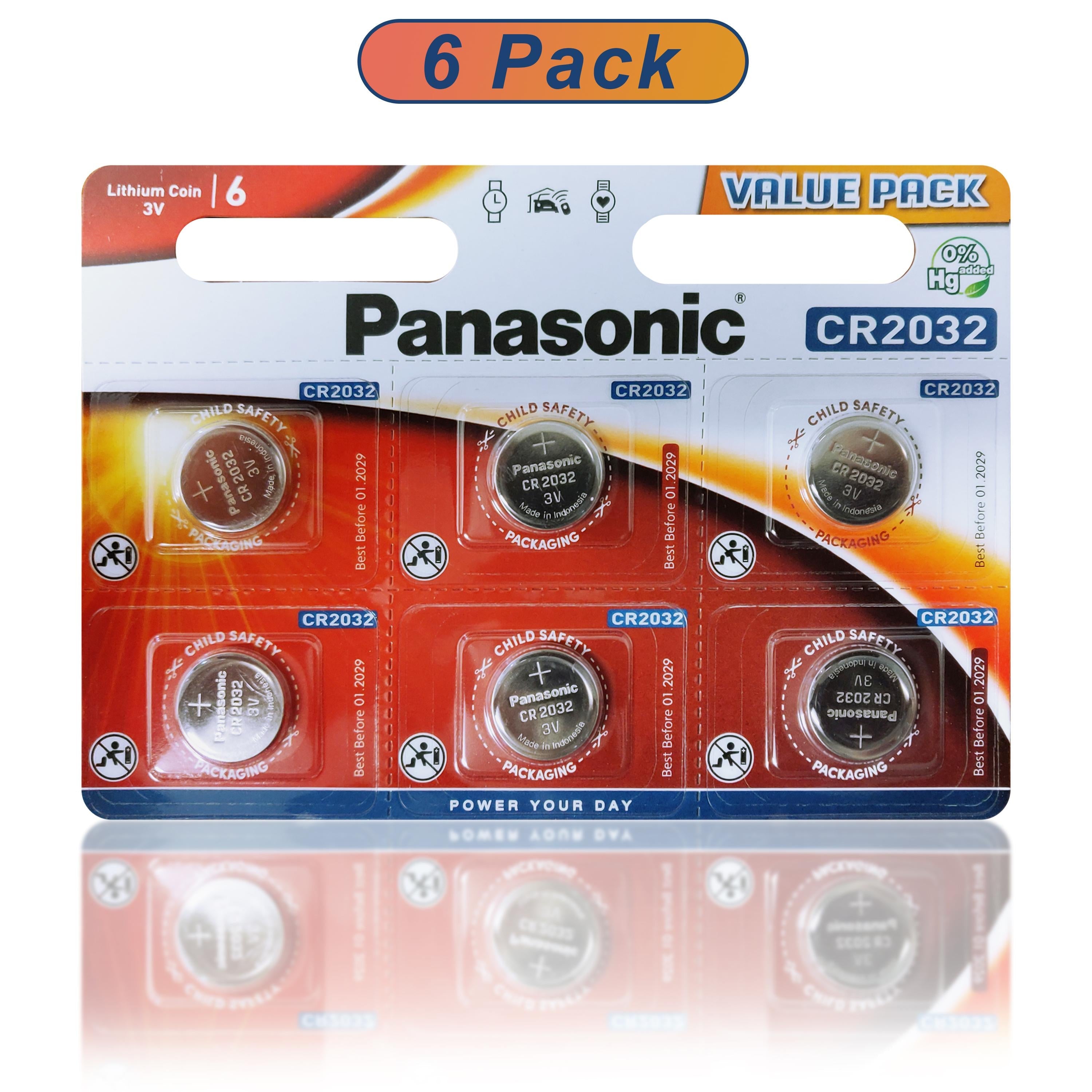 Panasonic CR2032 Lithium Button Cell Battery for Key Fobs, Watches and More - Pack of 2, 4, 6 or 10 - Remote, Electronic Accessories Compact