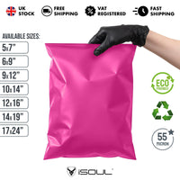 Hot Pink Mailing Bags iSOUL Shipping Poly Postal Self Seal Bags Small Mailing Bags Postage Packaging Bags