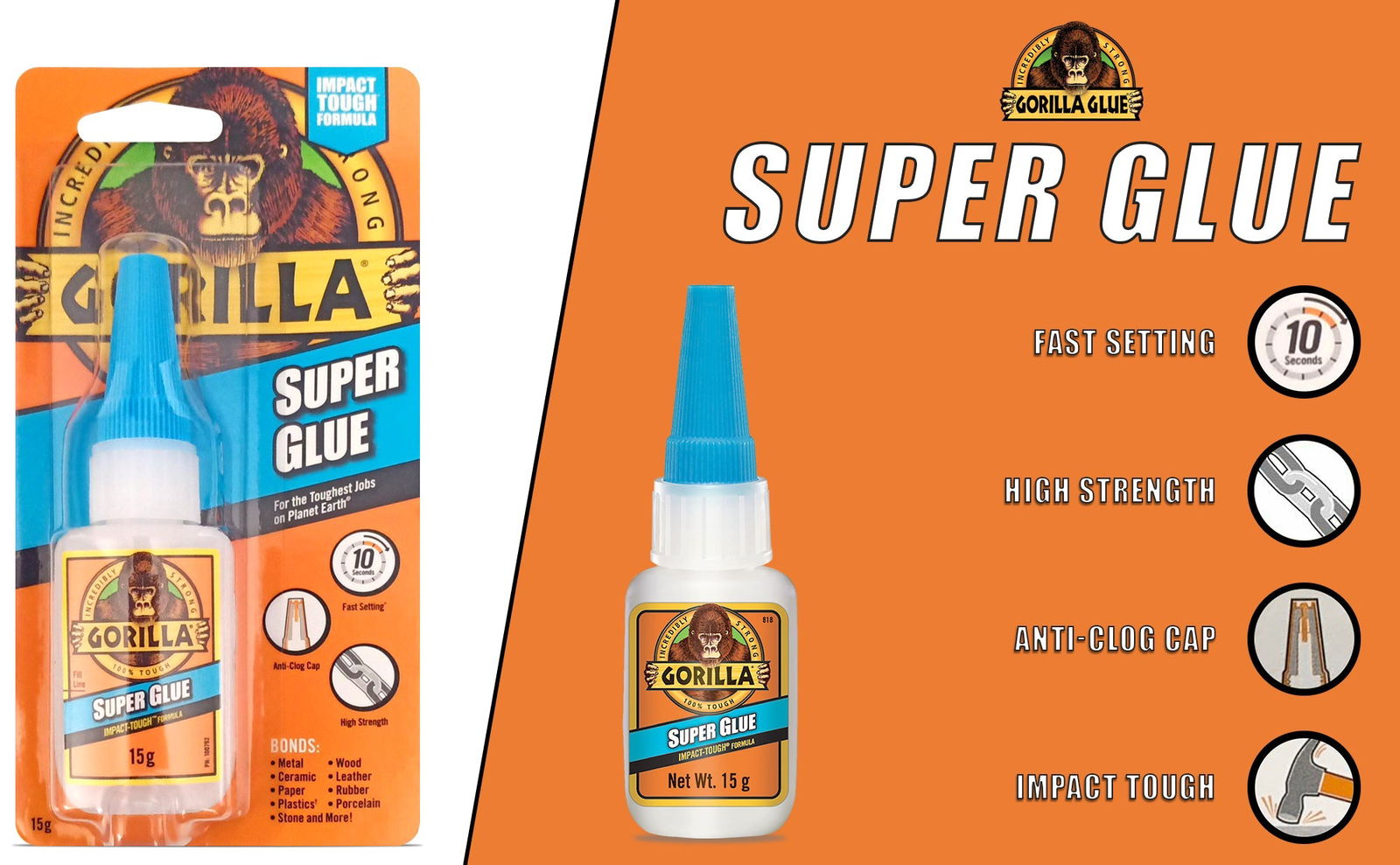 Gorilla Super Glue Precise Gel 15g No Run More Control Grip Extra Multi Purpose - TradeBay 