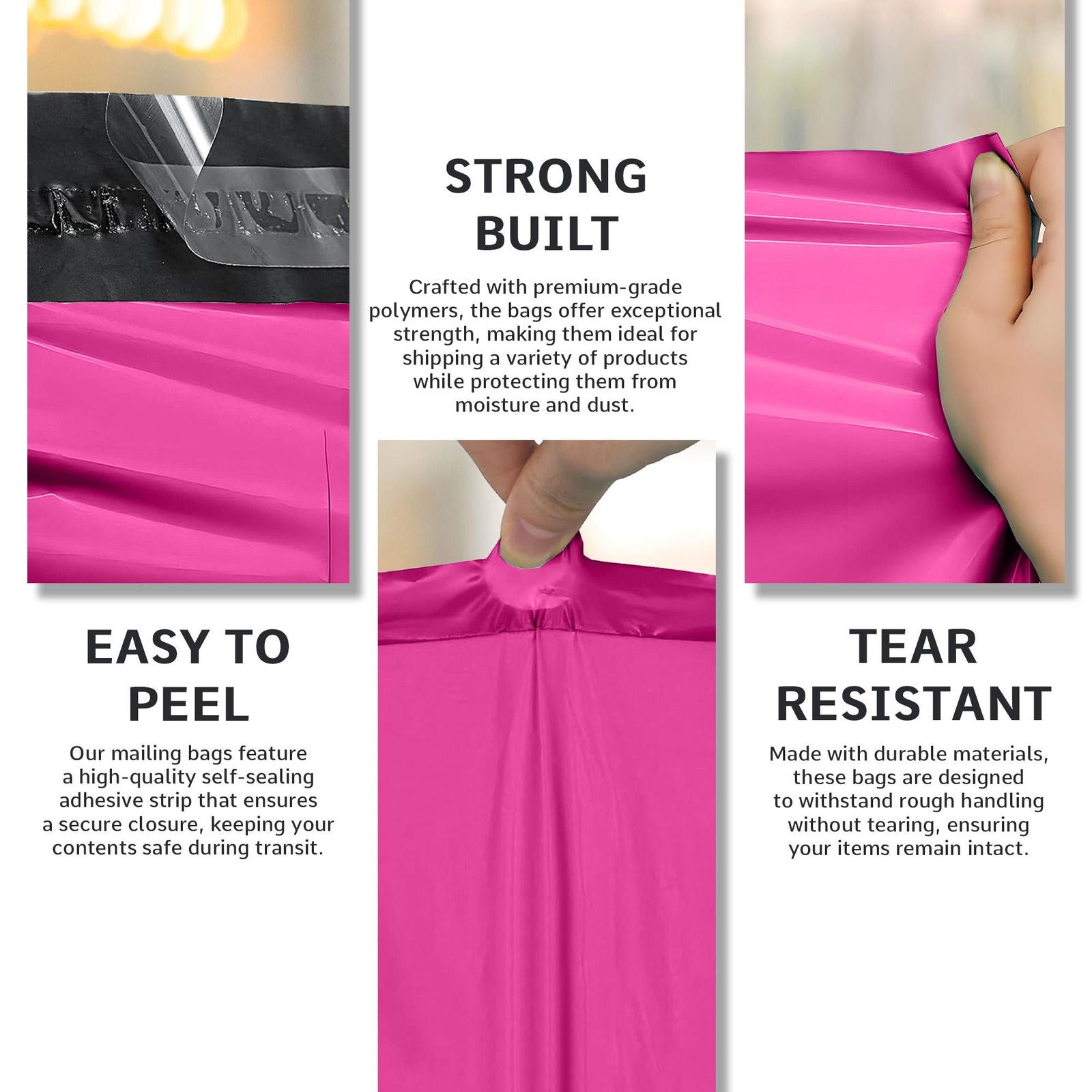 Hot Pink Mailing Bags iSOUL Shipping Poly Postal Self Seal Bags Small Mailing Bags Postage Packaging Bags - TradeBay 