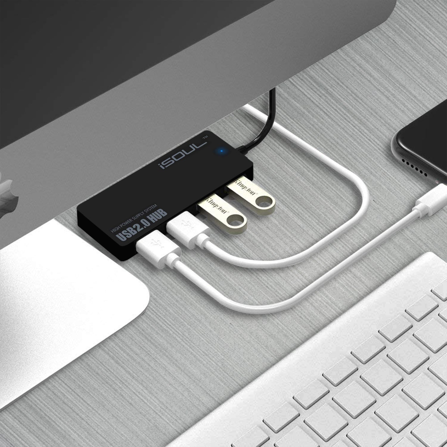 Ultra-Slim USB 2.0,High Speed Splitter Adapter USB 4-Port Hub by  - TradeNRG UK