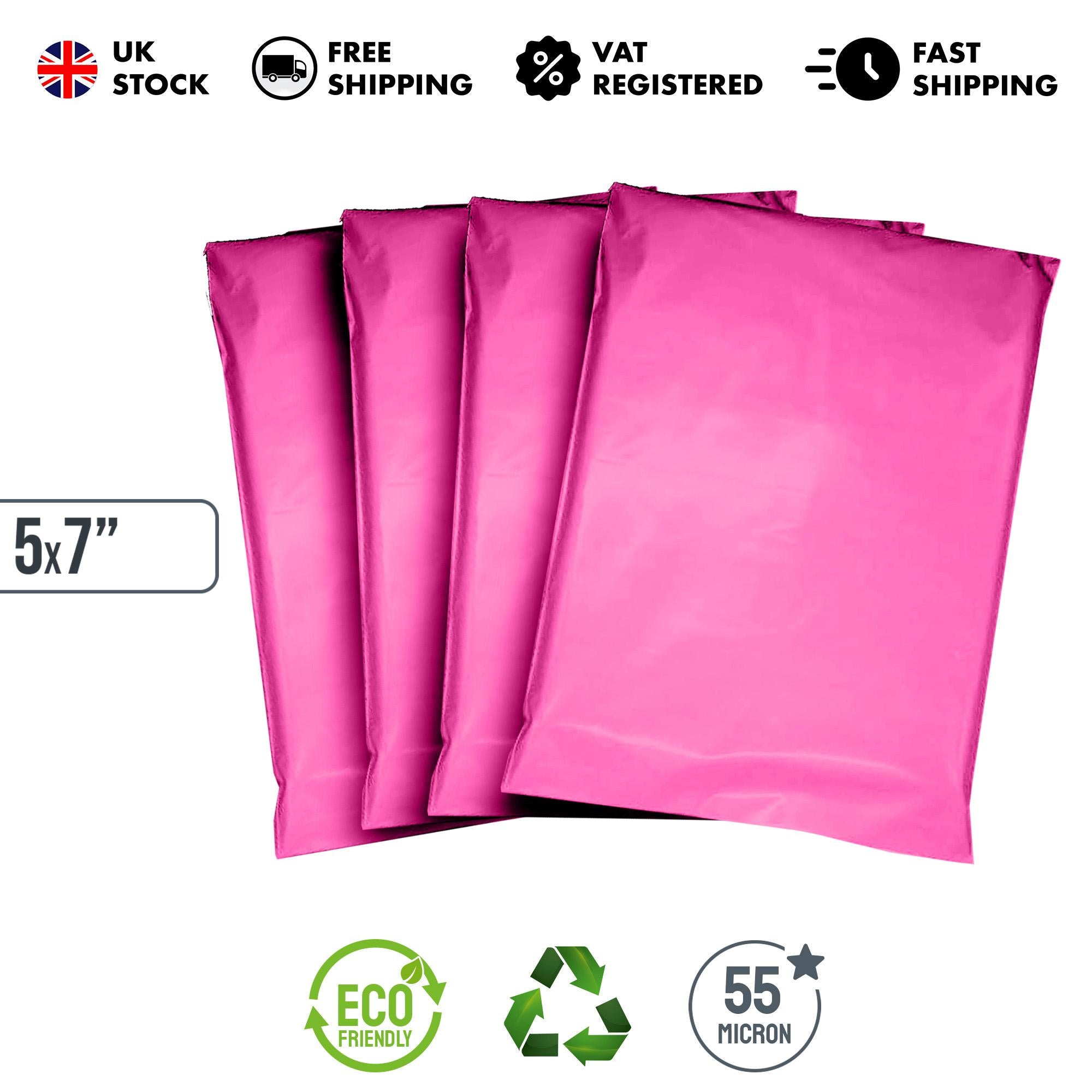 Hot Pink Mailing Bags iSOUL Shipping Poly Postal Self Seal Bags Small Mailing Bags Postage Packaging Bags