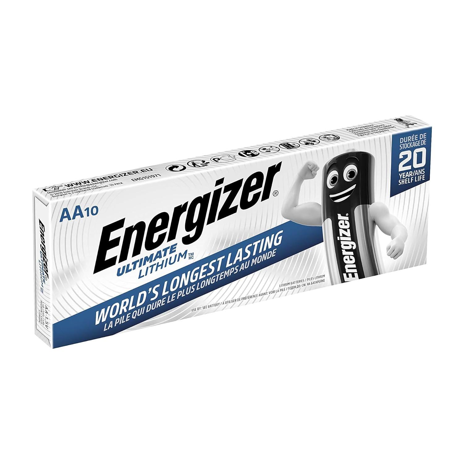 Energizer Ultimate Lithium AA Batteries - Long-Lasting, High-Performance Power Packs Available in Quantities of 10 to 100