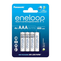 Eneloop Rechargeable AAA Battery - NiMh - 4 Pack, 800mAh, 1.2V